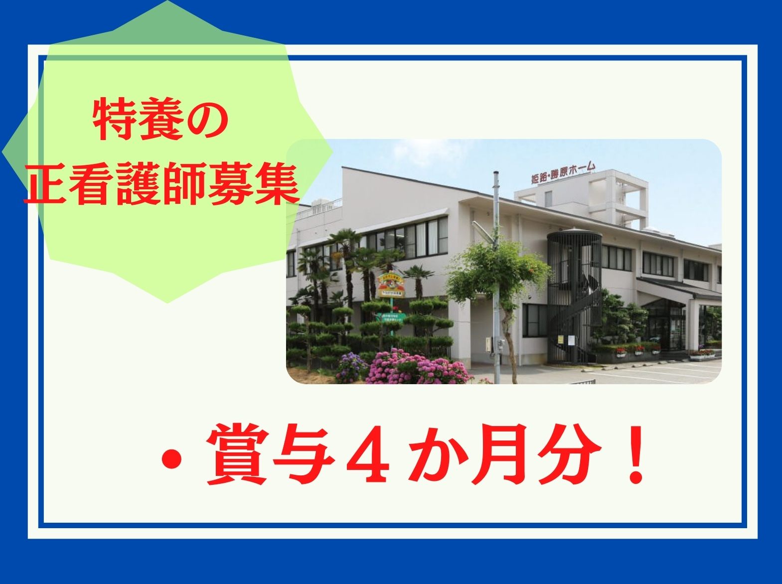 社会福祉法人やながせ福祉会 特別養護老人ホーム　姫路・勝原ホームの正社員 看護師 特別養護老人ホームの求人情報イメージ1