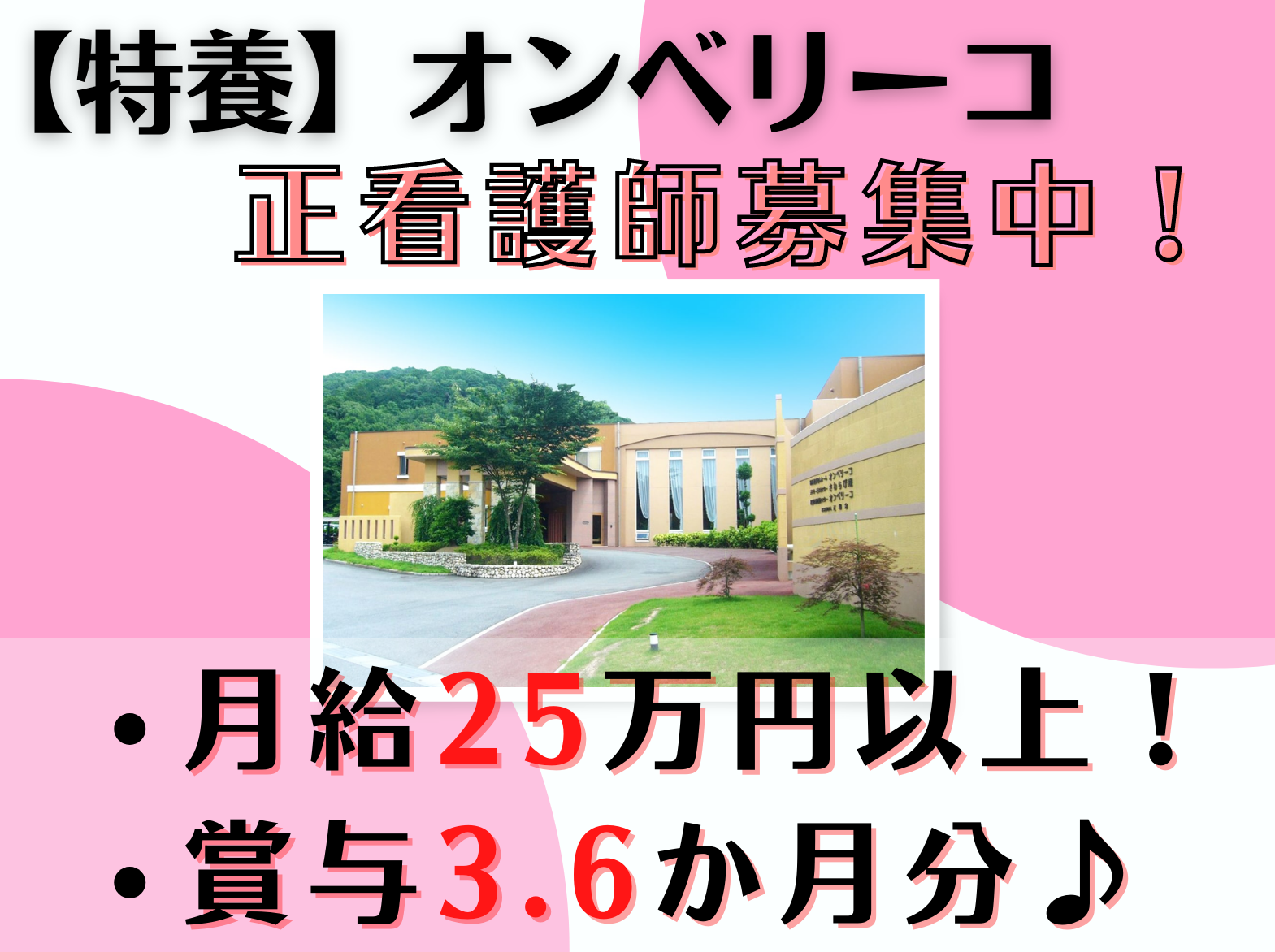 社会福祉法人　正峰会 特別養護老人ホームオンベリーコの正社員 看護師 特別養護老人ホームの求人情報イメージ1