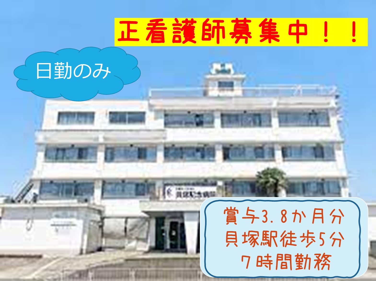 医療法人 徳洲会 貝塚記念病院の正社員 看護師 ケアミックス病院の求人情報イメージ1